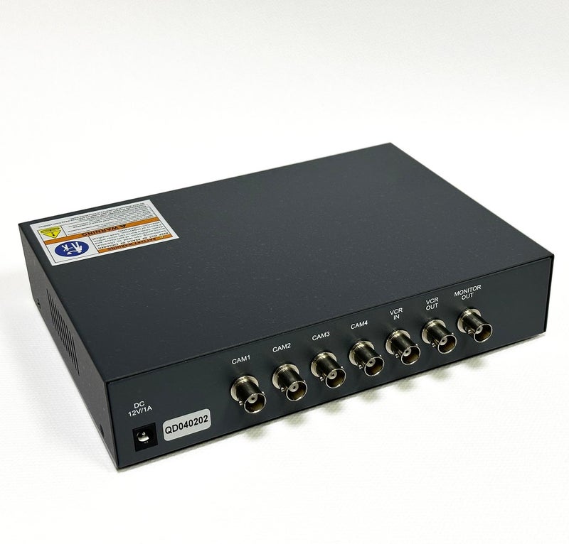 InstallerCCTV Video Quad Color 4CH Multiplexer 2 BNC Output with Remote Control and Free 1Amp Power Adapterâ€¦ - Image 2