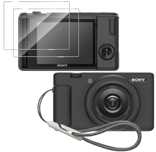 Tedubax Silicone Case for Sony ZV-1F/ ZV-1 II/ZV-1M2 Digital Camera with 2PCS Screen Protector and a Lanyard Sony ZV-1 II case- Black - Image 1