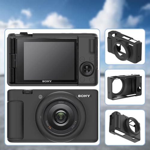 Tedubax Silicone Case for Sony ZV-1F/ ZV-1 II/ZV-1M2 Digital Camera with 2PCS Screen Protector and a Lanyard Sony ZV-1 II case- Black - Image 5