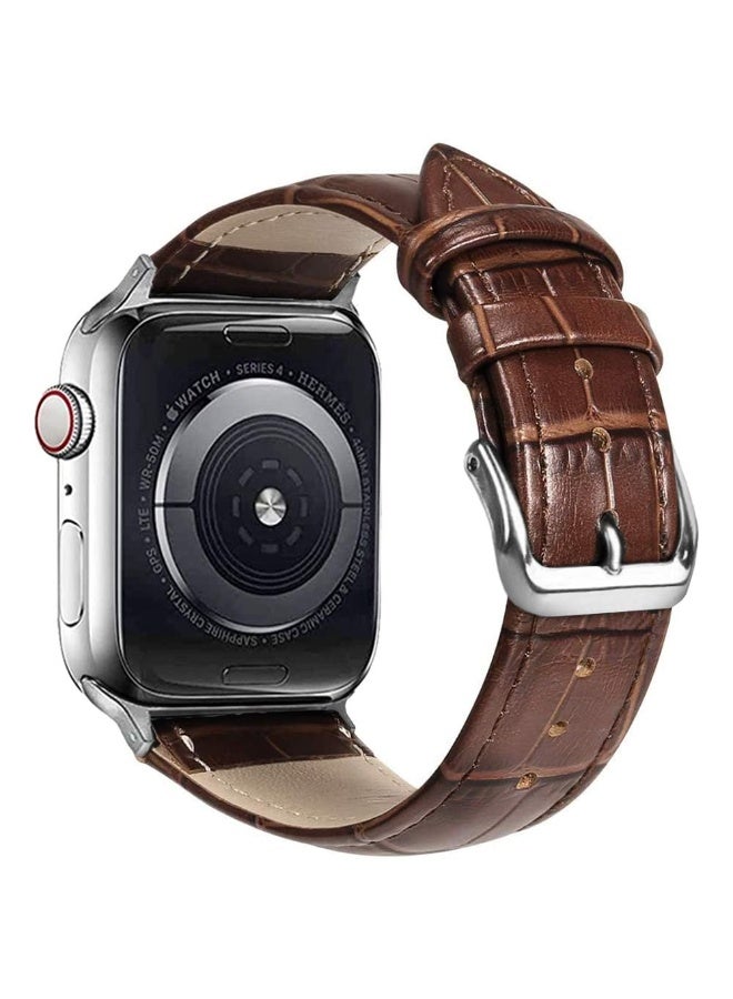 Alligator Leather Strap Compatible with Apple Watch Ultra 2/Series 10/9/8/7/6/5/4/3/2/1/SE – Bicolor Replacement Band for Men Women