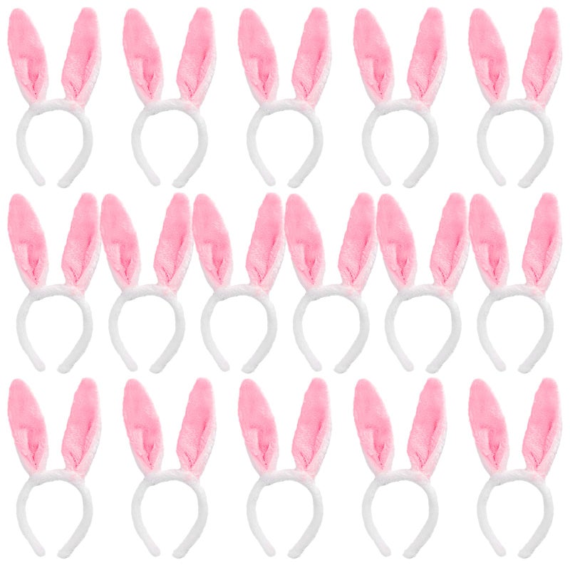 Max Fun 16Pcs Easter Bunny Ears Headband Rabbit Ears Headband Easter Plush Bunny Headband for Kidâ€˜s Easter Party Favors - Image 1