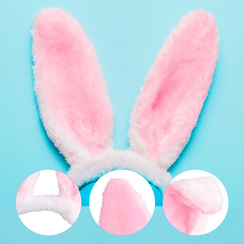 Max Fun 16Pcs Easter Bunny Ears Headband Rabbit Ears Headband Easter Plush Bunny Headband for Kidâ€˜s Easter Party Favors - Image 3