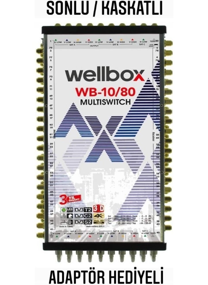 Wellbox - Satellite Switchboard 10 Input 80 Output End/cascade Full HD Multiswitch Satellite Switchboard Wb-10/80 - Image 1