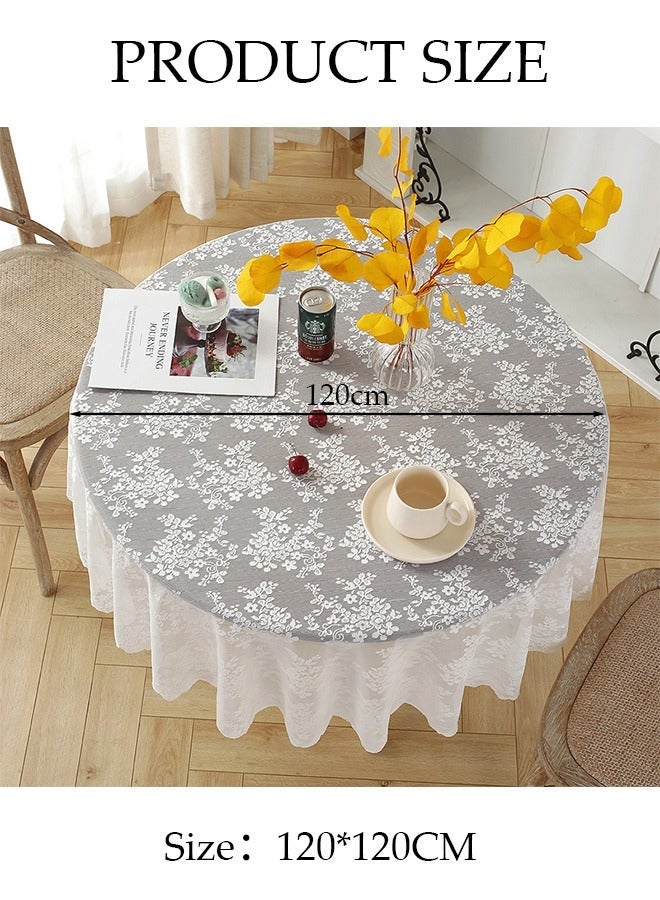 DUNISO White Round Tablecloths Polyester Table Cloth Bulk Washable Polyester Fabric Tablecloths Table Cover For Dinning Room Restaurant Party And Kitchen 120cm - Image 2