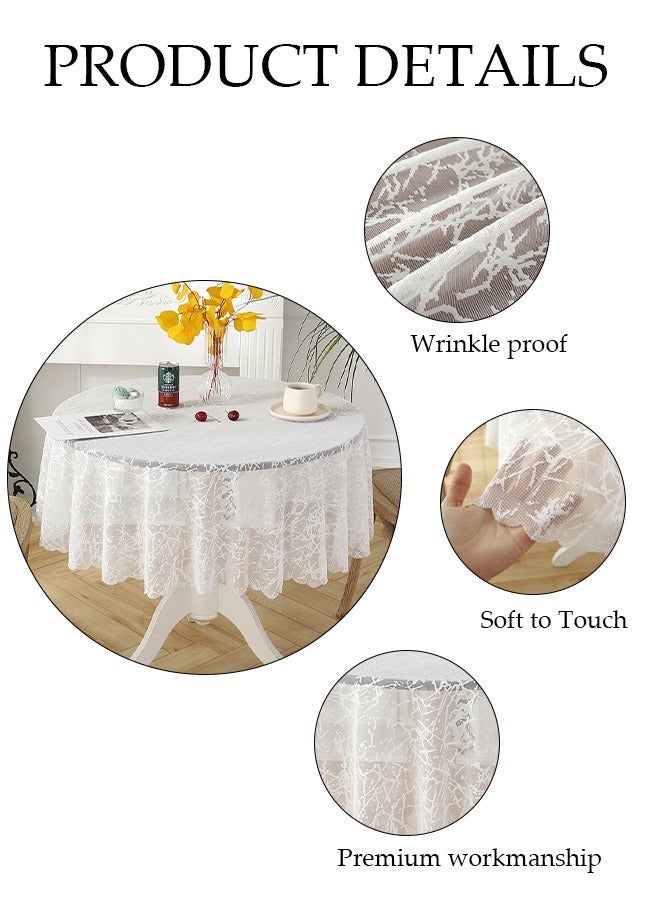 DUNISO White Round Tablecloths Polyester Table Cloth Bulk Washable Polyester Fabric Tablecloths Table Cover For Dinning Room Restaurant Party And Kitchen 120cm - Image 4