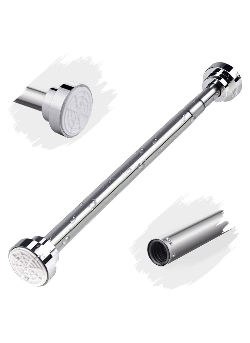 GGEROU - Shower Curtain Rod, 100-160cm Adjustable Tension Spring,Telescopic Curtain Pole Stainless Steel Extendable Clothes Rail Extendable Pole,No Drilling - Image 1