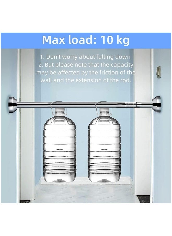 GGEROU - Shower Curtain Rod, 100-160cm Adjustable Tension Spring,Telescopic Curtain Pole Stainless Steel Extendable Clothes Rail Extendable Pole,No Drilling - Image 1