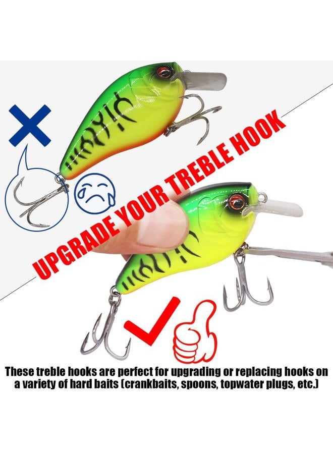 LURELINK Fishing-Treble-Hooks-5X-Extra-Strong-Heavy-Duty Ultra Anti-Rust Bulk Hooks for Saltwater and Freshwater Fishing Sizes 5/0 to #8 (5X Extra Strong, Size:4 24-Pack) - Image 5