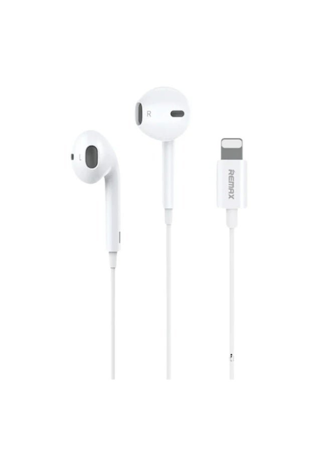 ريماكس RM-702i Lightning Wired Earphone – White - Image 1