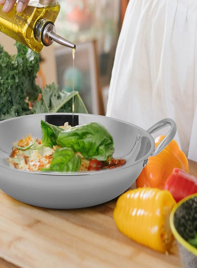 KICHOUSE Stainless Steel Flat Bottom Hot Pot Small Cooking Pot with Double Handles Nonstick Frying Pan for Home Kitchen Restaurant for Shabu Shabu and Paella - Image 4
