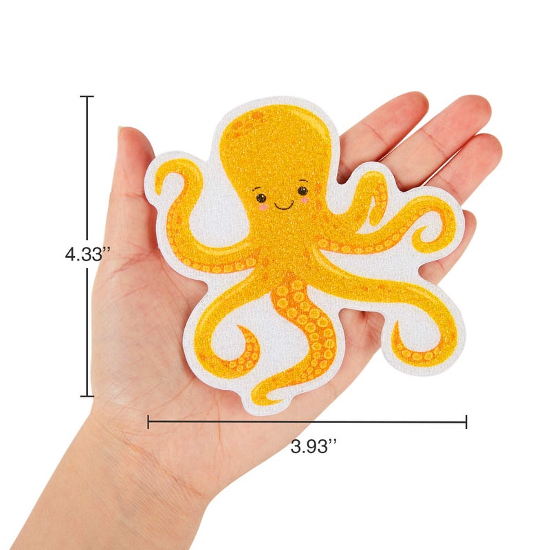 Secopad Non Slip Bathtub Stickers, 14 PCS Large Sea Adhesive Kids Anti Slip Decal Treads for Shower and Bath Tub with Premium Scraper - Image 4