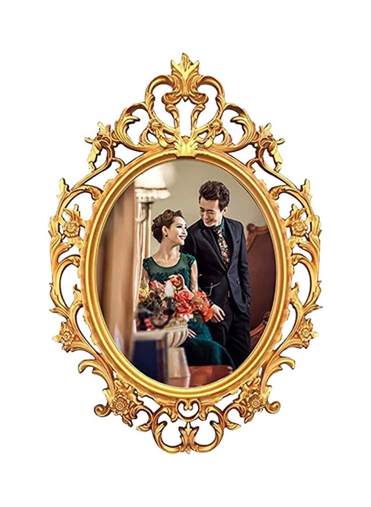 LINGWEI Wall Hanging Mirror Wall Decorative Gold Mirror Interior Design Oval Shape Wall Mirror Decorative Hanging Wall Art Decorative Mirror Home Decor Mirror For Living room Bedroom Bathroom - Image 2