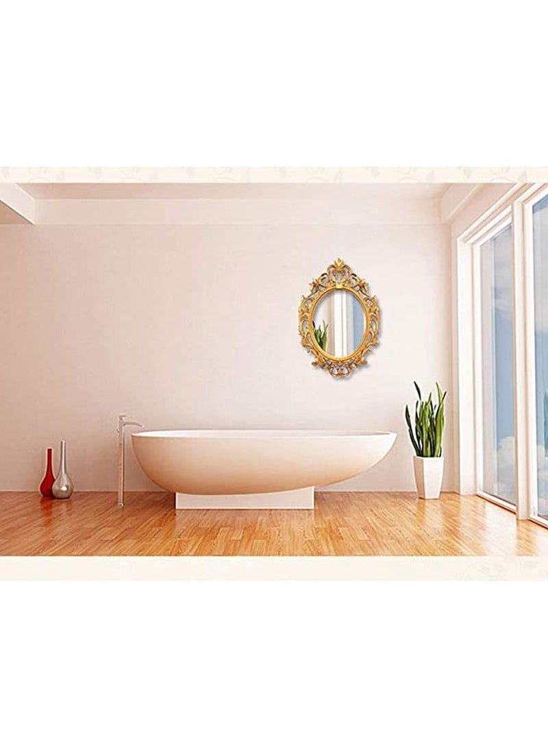 LINGWEI Wall Hanging Mirror Wall Decorative Gold Mirror Interior Design Oval Shape Wall Mirror Decorative Hanging Wall Art Decorative Mirror Home Decor Mirror For Living room Bedroom Bathroom - Image 4