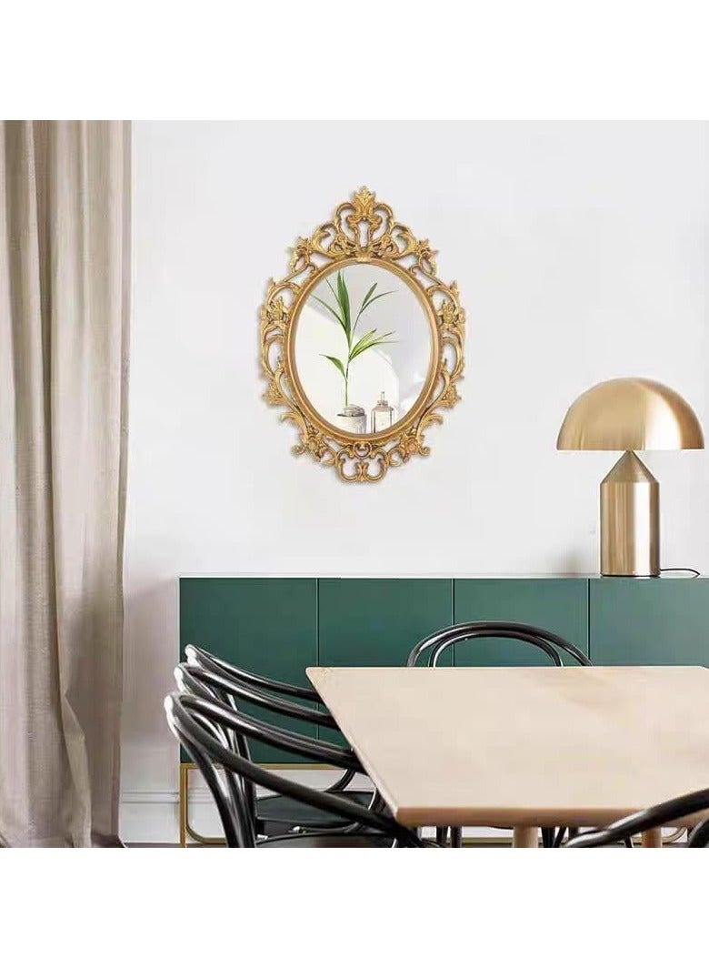 LINGWEI Wall Hanging Mirror Wall Decorative Gold Mirror Interior Design Oval Shape Wall Mirror Decorative Hanging Wall Art Decorative Mirror Home Decor Mirror For Living room Bedroom Bathroom - Image 5
