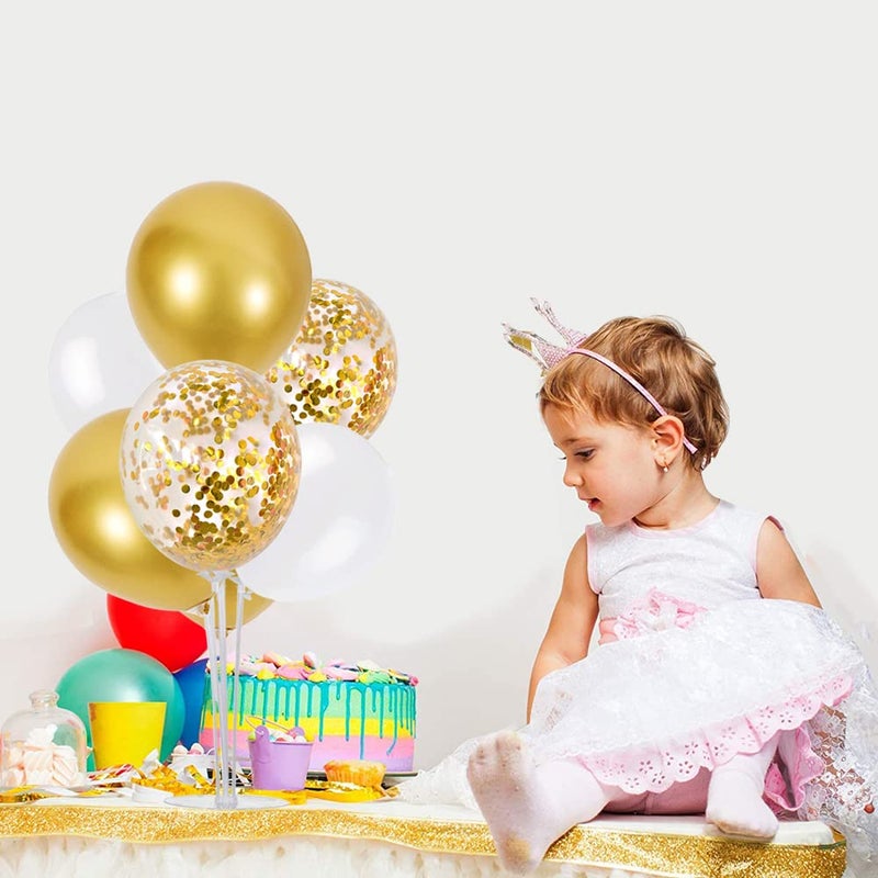 TONIFUL 4 White Gold Party Decorations Balloon Stand Centerpiece Table Decorations for Birthday,2026 Graduation,Wedding,Anniversary,Engagement,Baby Showr,Bridal Shower,New Years 2026 - Image 5