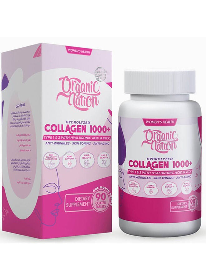 Organic Nation Hydrolyzed Collagen 1000-90 Tablets - Image 1
