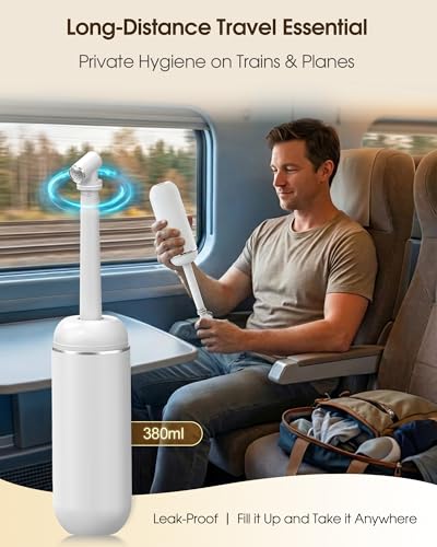 Redsack Portable Bidet for Travel & Camping - Manual Squeeze Handheld Peri Bottle for Feminine Hygiene, 3 Leak-Proof Seals, Extendable Sprayer with Rotating Nozzle for Men & Women (White, General) - Image 2