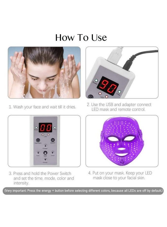 led mask for facial 7 led photon lights for skin photon mask skin rejuvenation - Image 3