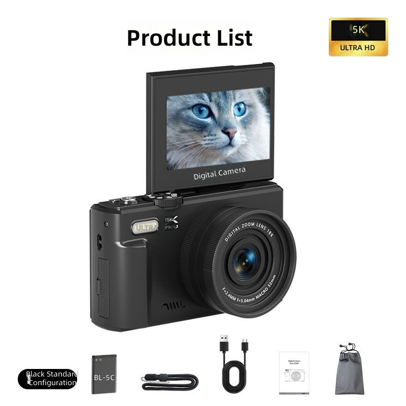 Cross-Border Flip Screen Mirrorless Digital Camera 5K HD Retro Selfie Camera for Students - Image 4