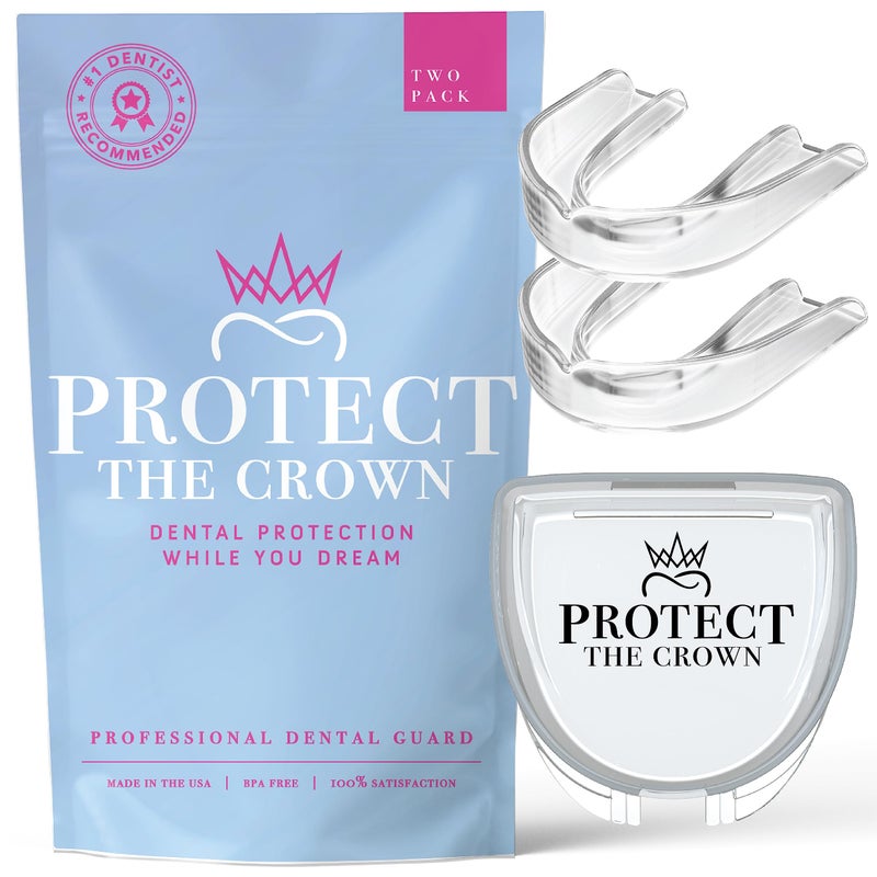 Protect The Crown Night Guard 2 Pack Mouthguard for Teeth Grinding Clenching Professional Mouth Guard for Light and Heavy Grinding Clear
