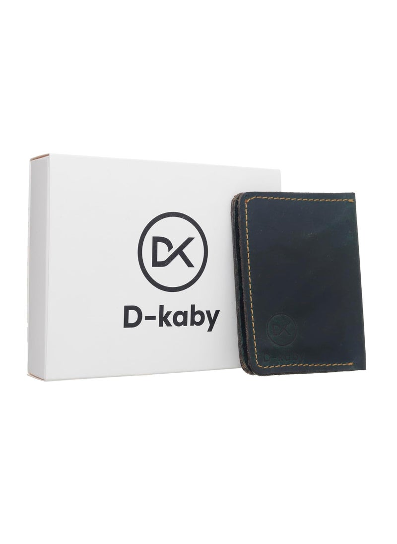 Generic Wallet made of genuine natural cowhide leather from D-Kaby, small size 11 * 8 cm, olive green color  - Image 1
