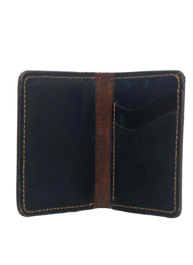 Generic Wallet made of genuine natural cowhide leather from D-Kaby, small size 11 * 8 cm, olive green color  - Image 5