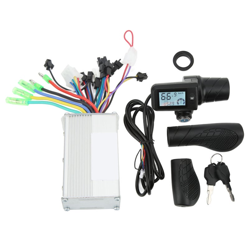 Electric Bike Scooter Brushless Motor Controller 36V 48V 350W Brushless Motor Controller with 805 LCD Display Throttle Grip - Image 1