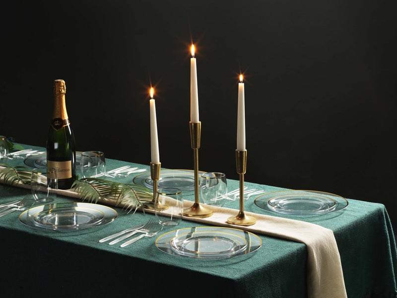 Munfix 360 Count Plastic Silverware Set  180 Forks  180 Spoons  Heavy Duty BPA Free Disposable Cutlery Set  Premium Clear Plasticware for Party Supplies - Image 2