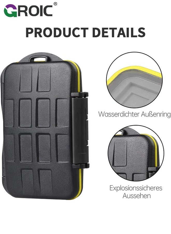 GROIC 24 Slots Memory Card Case Holder Storage Waterproof & Anti-Shock TF SD Card Holder for 12 Micro SD SDXC SDHC TF Cards and 12 SD SDXC SDHC Cards  - Image 4