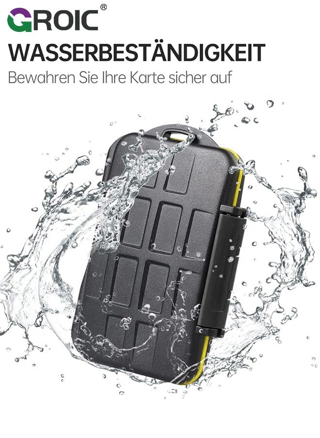 GROIC 24 Slots Memory Card Case Holder Storage Waterproof & Anti-Shock TF SD Card Holder for 12 Micro SD SDXC SDHC TF Cards and 12 SD SDXC SDHC Cards  - Image 5