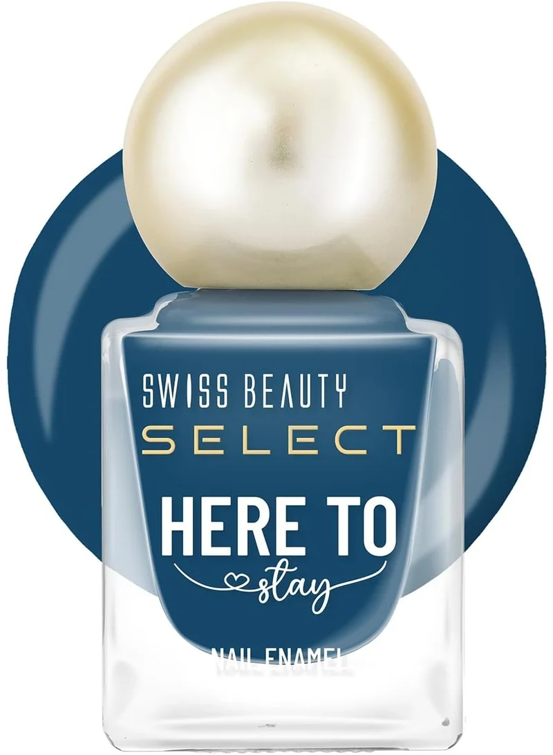 Swiss Beauty Swiss Beauty Select Here to Stay Nail Enamel with High gloss finish | Waterproof & Long-Lasting | Non - stain chip resistant | Shade- Mosaic Blue, 12ml