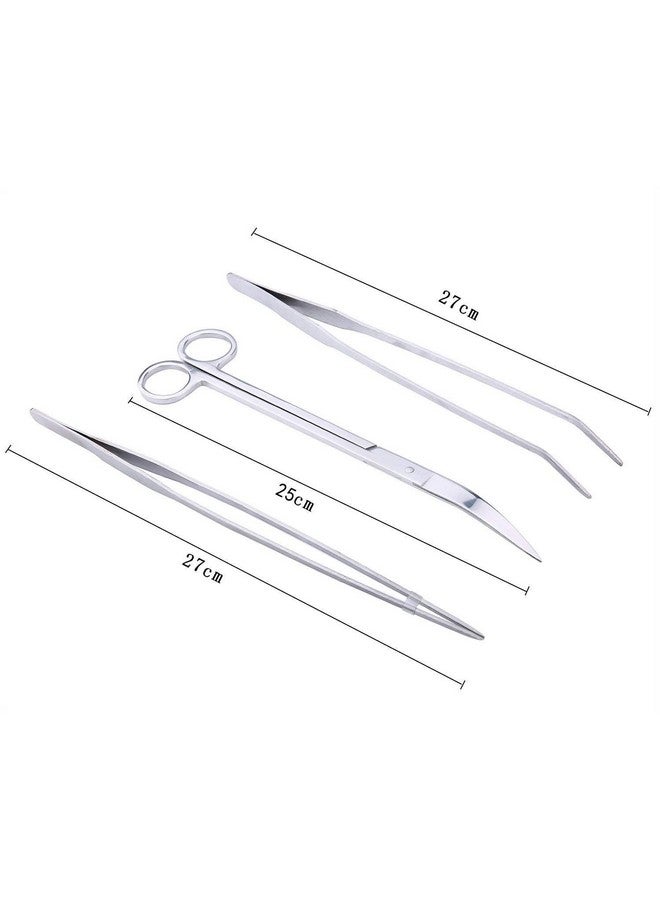 FEITA Aquarium Tweezer Set - FEITA Long Stainless Steel Curved & Straight Aquarium Feeding Tweezers Scissors Maintenance Tools Kit (3 Pcs) - Image 2