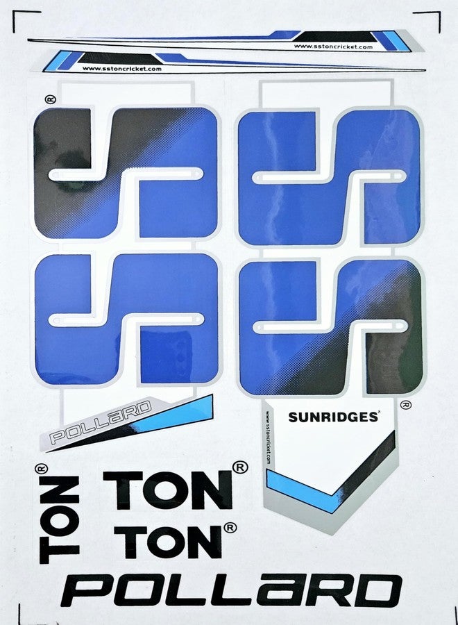 Cottontail Cricket Bat Sticker 2D Kieron Pollard | English Willow Sports Fiber Tape Plain Accessories (Blue) - Image 1