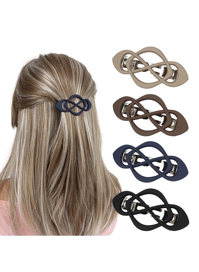 Vintage French Barrette Clips - 4 Pack Hair Accessories for Women & Girls, Thick to Thin Hair - Image 1