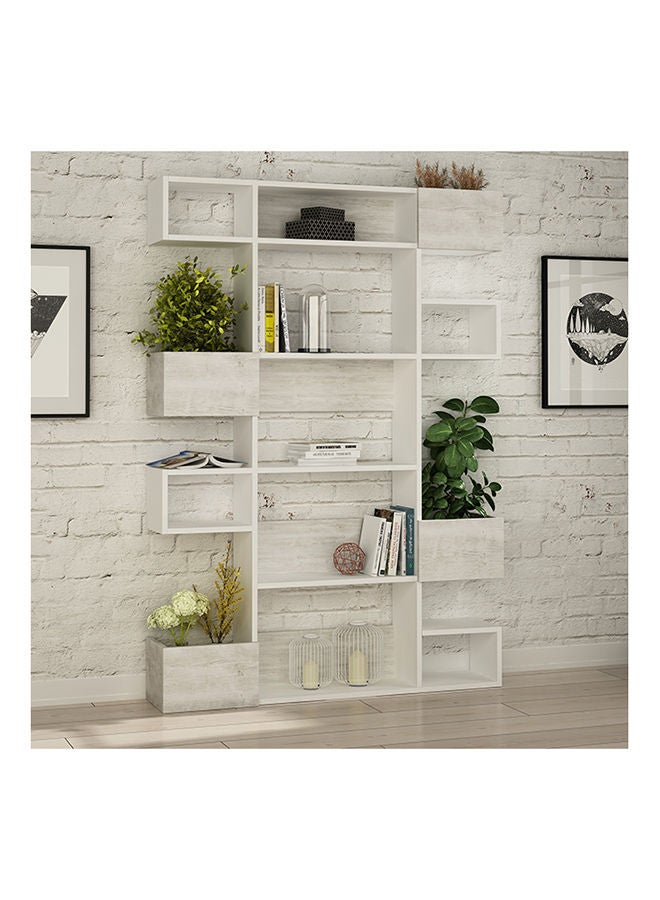 Mourah Home Niho Bookcase Modern Book Shelf Cabinet 6 Tier Multi Storage Bookshelf Rack Display Unit For Bedroom Living Room Floorstanding Cabinet  25.3X171X120Cm White/Ancient White  - Image 1