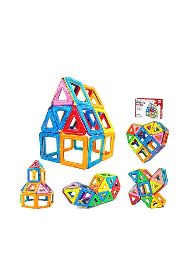 NIBEMINENT 42-Piece Magnetic Tiles Building Block Set - Image 1