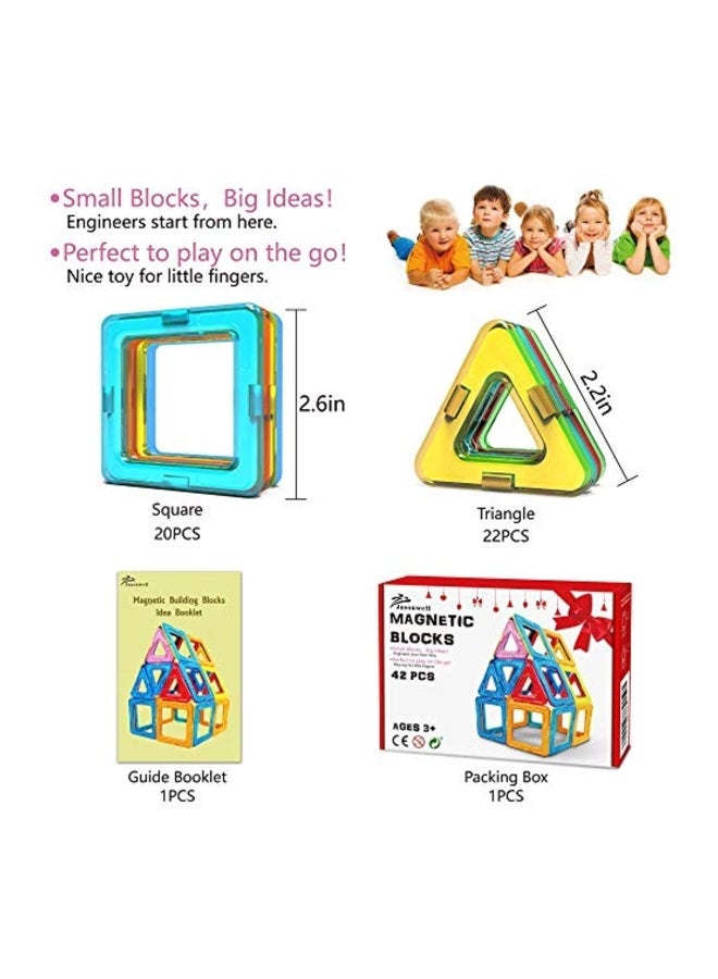 NIBEMINENT 42-Piece Magnetic Tiles Building Block Set - Image 5