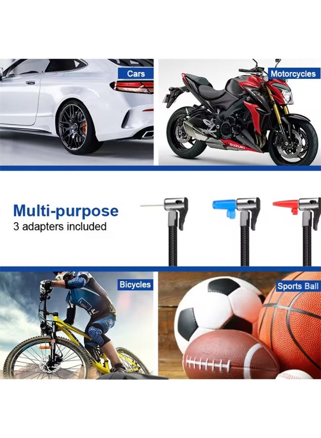 Electric Air Pump 12 V, Portable Pointer Bicycle Pump with 4 Nozzles, 2000 mAh Battery Compressor, Ball Pump, Car Tyre Filler for Car, Bicycle, Ball, Inflatable Items - Image 4