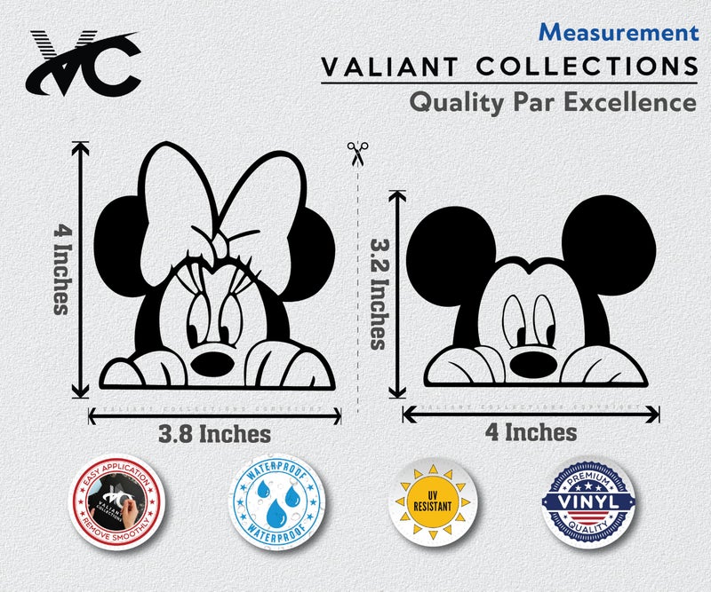 VALIANT COLLECTIONS â€“ Mickey Mouse & Minnie Mouse Stickers - Vinyl Decal for Car & Van-Indoor & Outdoor use for Long Lasting - Waterproof Quote Stickers for Laptop â€“ VC 464 - Image 3