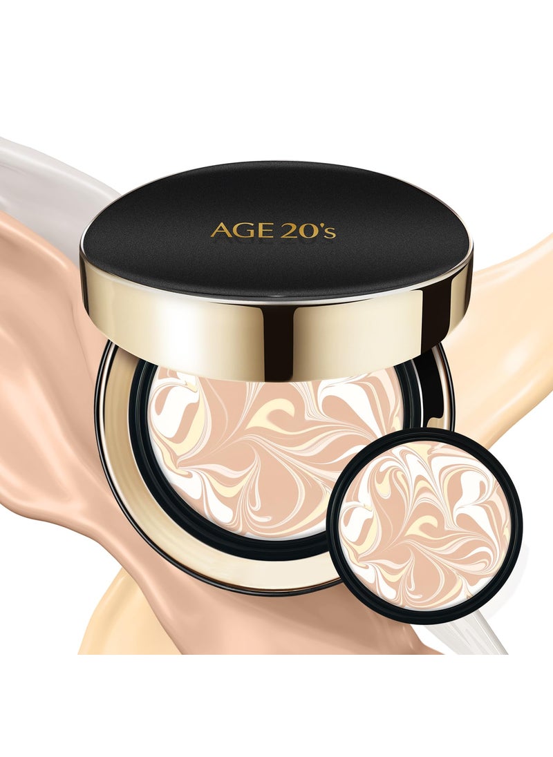AGE 20's AGE20S Signature Essence Pact SPF 50  Pack of 2  13 Ivory  Cream Foundation Dewy Finish Natural Coverage  Korean Cushion Foundation 