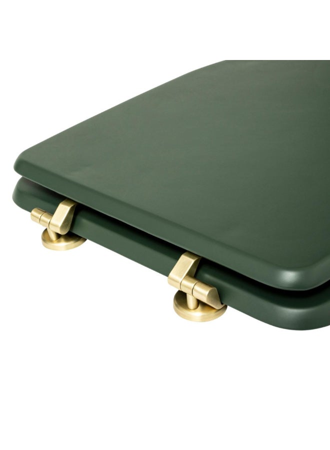 Five Simply Smart Duo Elegant Wooden Toilet Seat Ficus Green and Gold 4.5 x 36 x 49 cm 200165B - Image 4