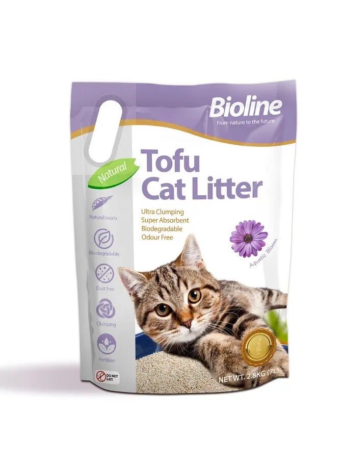 بايولاين رمل القطط بيولاين توفو 7 لتر - عطر أزهار مائية