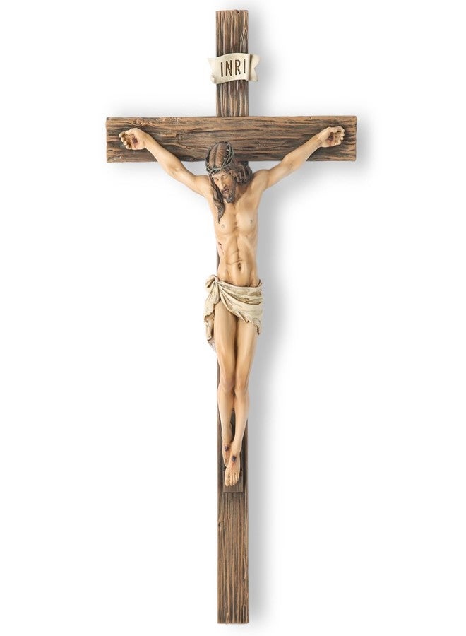 BC BUILDCLASSIC BC Catholic Crucifix Wall Cross, 10"H Jesus Christ Cross for Wall, Catholic Gift, Religious Wall art, Renaissance Sculpture Handmade by Buildclassic - Image 1