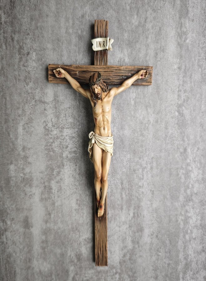 BC BUILDCLASSIC BC Catholic Crucifix Wall Cross, 10"H Jesus Christ Cross for Wall, Catholic Gift, Religious Wall art, Renaissance Sculpture Handmade by Buildclassic - Image 3
