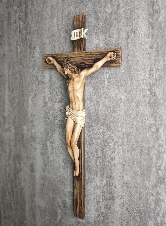 BC BUILDCLASSIC BC Catholic Crucifix Wall Cross, 10"H Jesus Christ Cross for Wall, Catholic Gift, Religious Wall art, Renaissance Sculpture Handmade by Buildclassic - Image 5