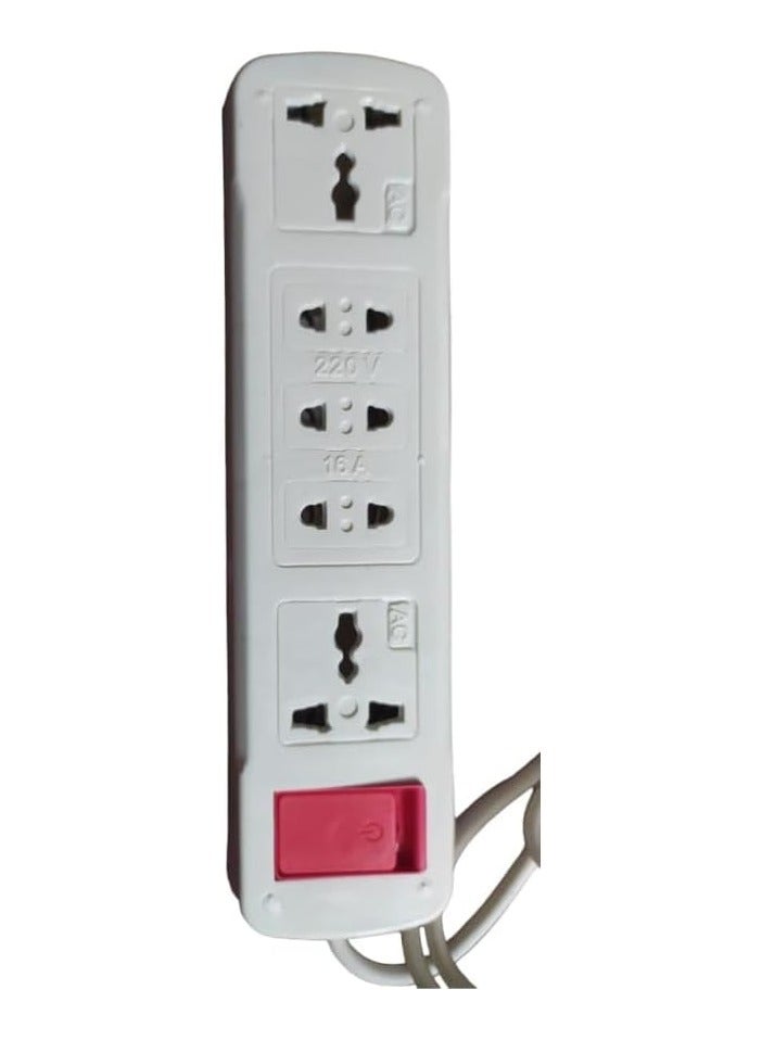 5-pin socket with switch and wire - 2 three-prong plugs and 3 regular plugs - 10 amps - Egyptian Computer - Image 1