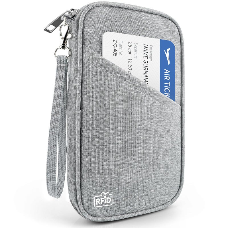 HOHOM Passport Holder Family RFID Travel Document Organizer for Women Waterproof Passport Wallet Men Portable Case for Cards Boarding Pass ID Money Tickets with Zipper - Image 2