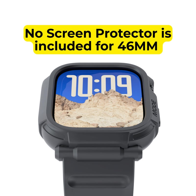 elkson Bands Case for Apple Watch Series 11 10 46mm for Men, Rugged Heavy Duty Bumper Tactical Strap Quattro Pro 2.0 Series for iWatch, Military Grade Durable Protective Cover, Shockproof, Tan - Image 2