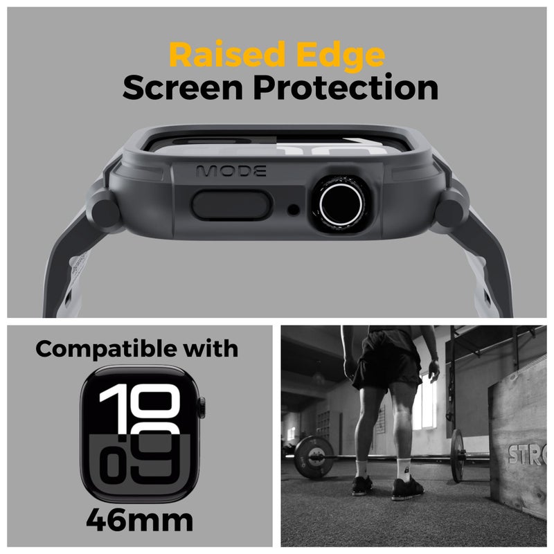 elkson Bands Case for Apple Watch Series 11 10 46mm for Men, Rugged Heavy Duty Bumper Tactical Strap Quattro Pro 2.0 Series for iWatch, Military Grade Durable Protective Cover, Shockproof, Tan - Image 3