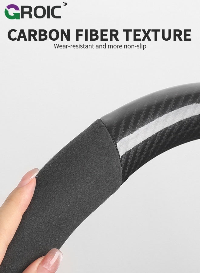 D-Shaped Flat Bottom Steering Wheel Cover, Universal 15 inch Breathable Anti Slip Steering Wheel Covers, Car Interior Accessories, Auto Steering Wheel Protector